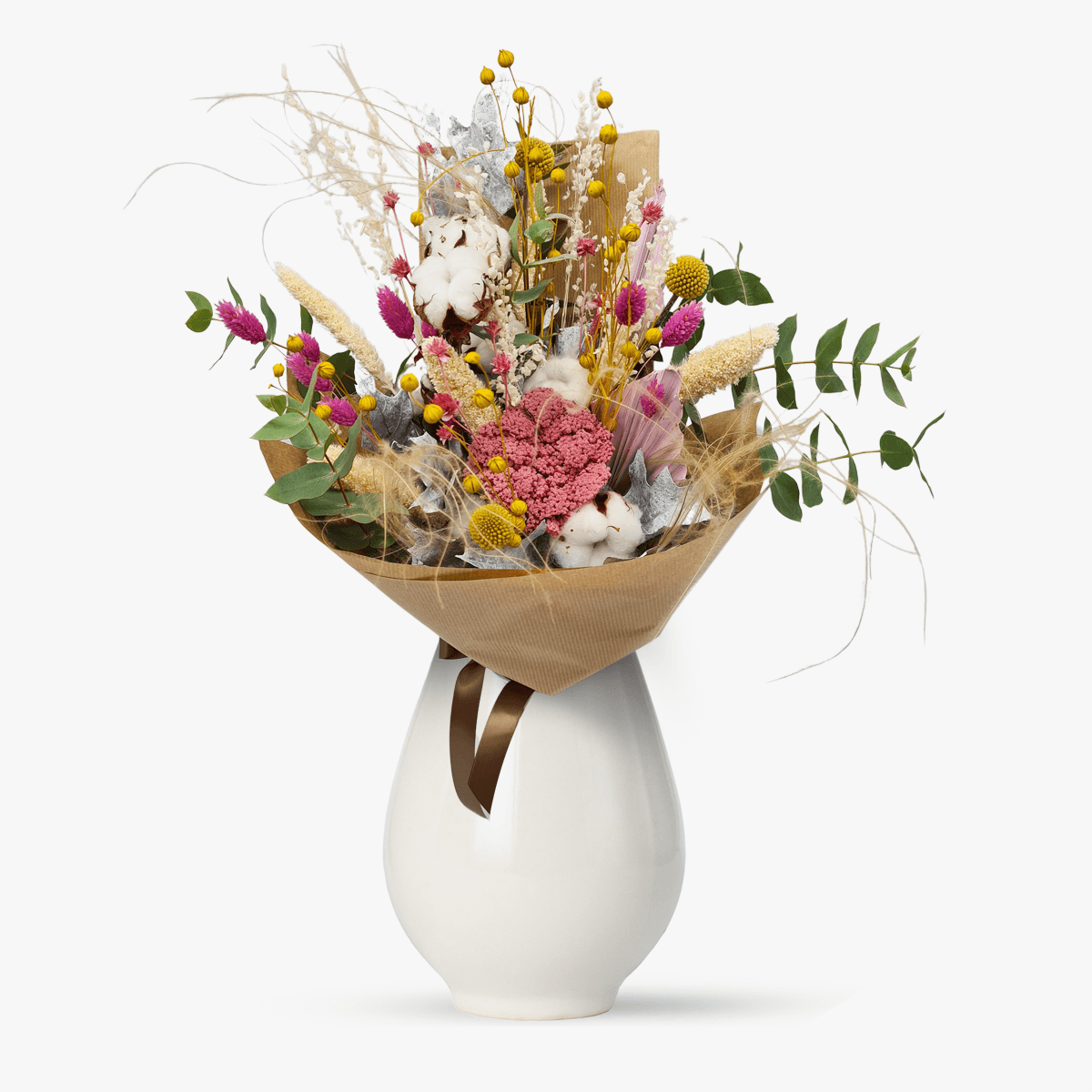 Buchet cu flori si frunze conservate